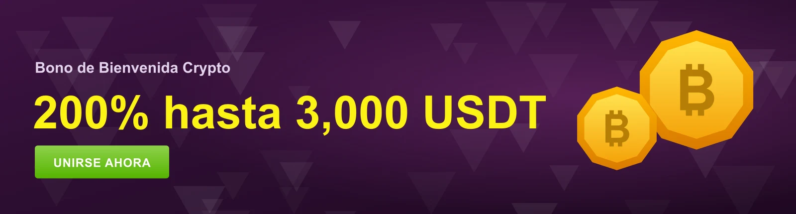 Bono de bienvenida crypto: 200% hasta 3.000 USDT
